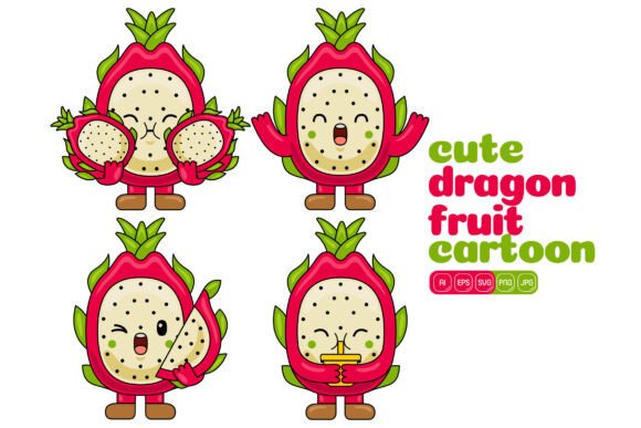 Cute Dragon Fruit Mascot Vector Pack 04 Review