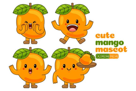 Cute Mango Mascot Vector Pack 01 for Branding and Illustrations