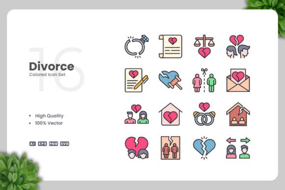Divorce Colored Icons Review for Embroidery Projects