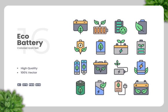 Eco Battery Colored Icons Review