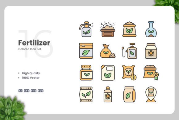 Fertilizer Color Icons - Clean Graphics for Modern Branding