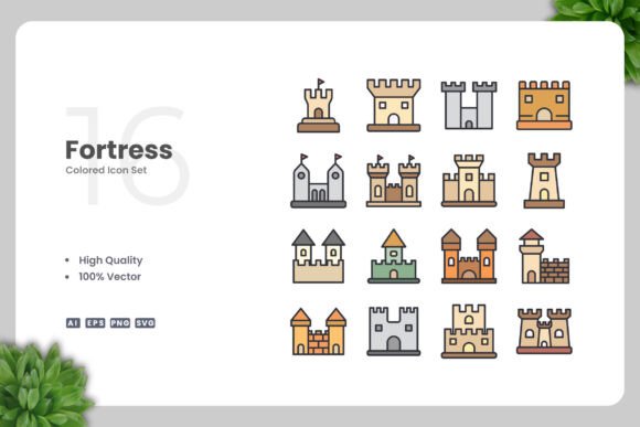 Fortress Color Icons: A Modern Graphic Asset for Content Publishing