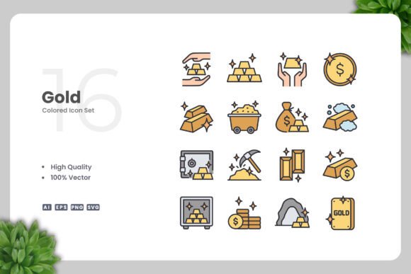 Gold Colored Icons for Local Business Branding