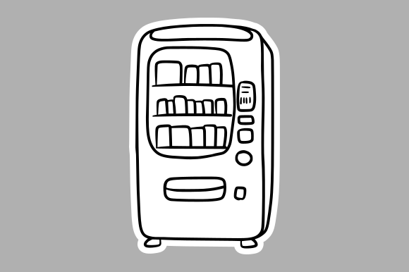 Hand-Drawn Vending Machine: A Versatile Graphic Asset