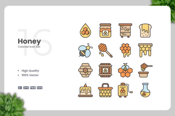 Honey Colored Icons for Modern Graphic Design