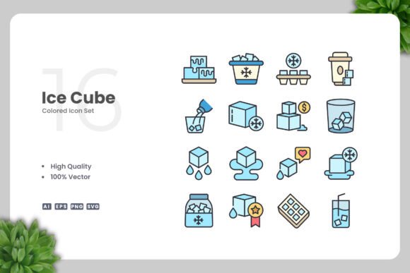 Ice Cube Colored Icons: A Versatile Graphic Asset for Modern Web Design