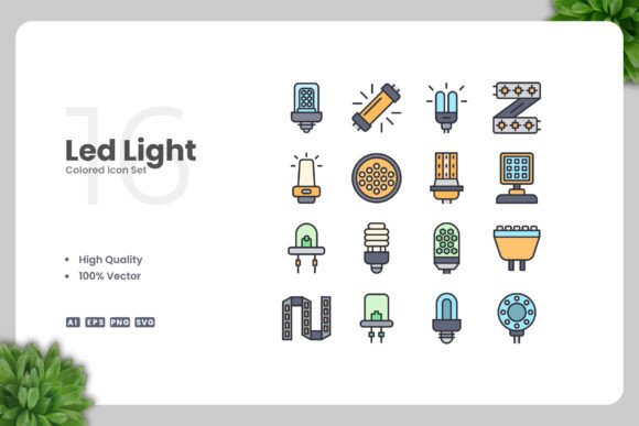 Led Light Colored Icon - A Versatile Graphic Asset for Modern Branding
