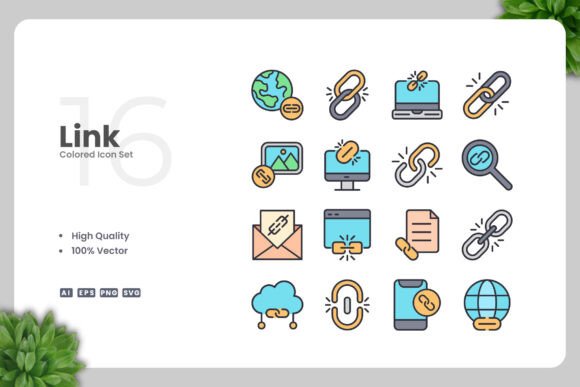 Link Colored Icon – A Versatile Graphic Asset for Digital Sellers