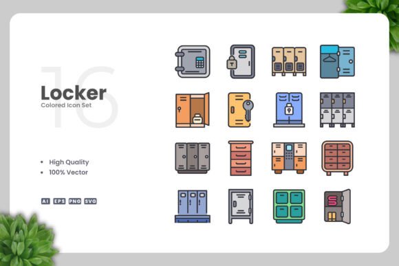 Locker Colored Icons for Local Business Branding
