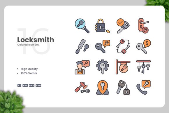 Locksmith Colored Icons Review for Embroidery Projects