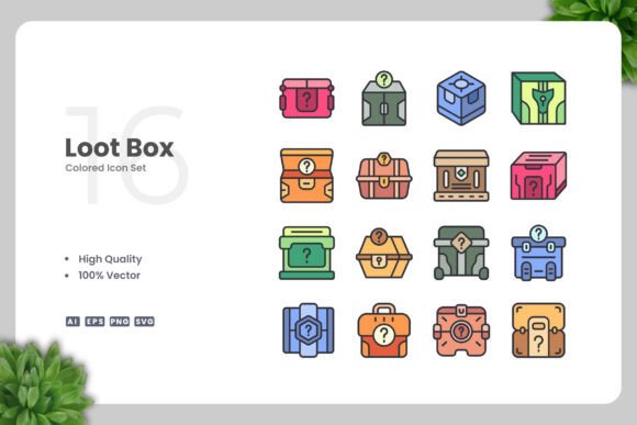 Loot Box Colored Icons - Modern Graphics for Branding