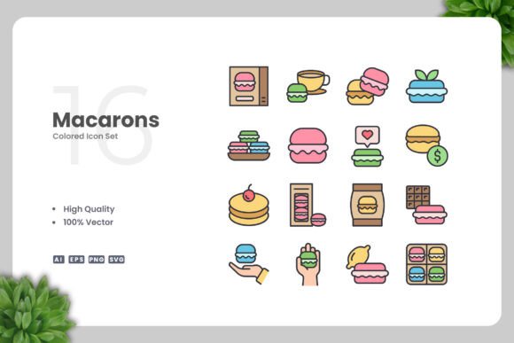 Macarons Colored Icon for Handmade Projects