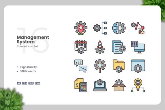 Management System Colored Icons Review