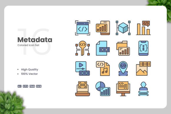Metadata Colored Icons: A Versatile Graphic Asset for Local Business Branding