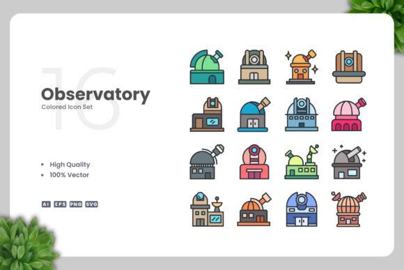 Observatory Colored Icons for Small Business Branding