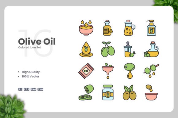 Olive Oil Colored Icons for Handmade Projects