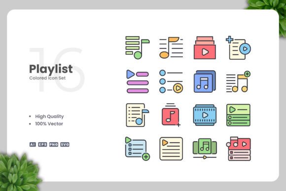 Playlist Colored Icons Review for Embroidery Projects