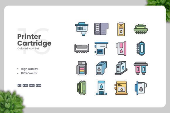 Printer Cartridge Colored Icons Review for Embroidery Projects