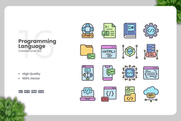 Programming Language Colored Icons Review